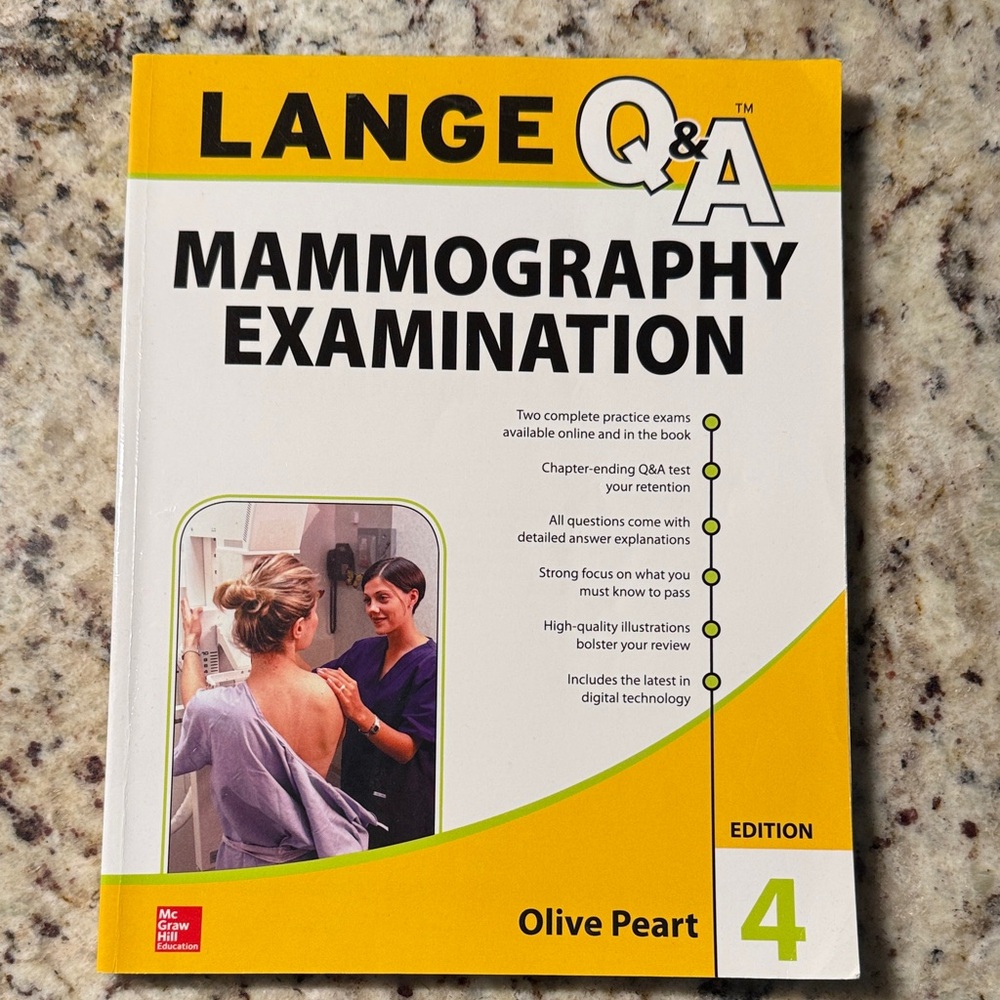 Lange Mammography Examination Book - Yellow and White Cover